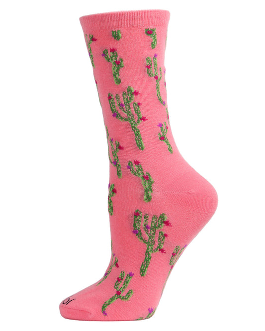 Cactus Bamboo Blend Crew Socks : Color: Confetti Pink
