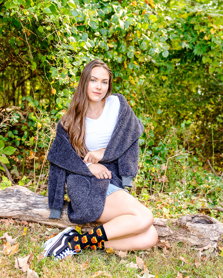 Number 45 Halloween Crew Socks : Color: Black