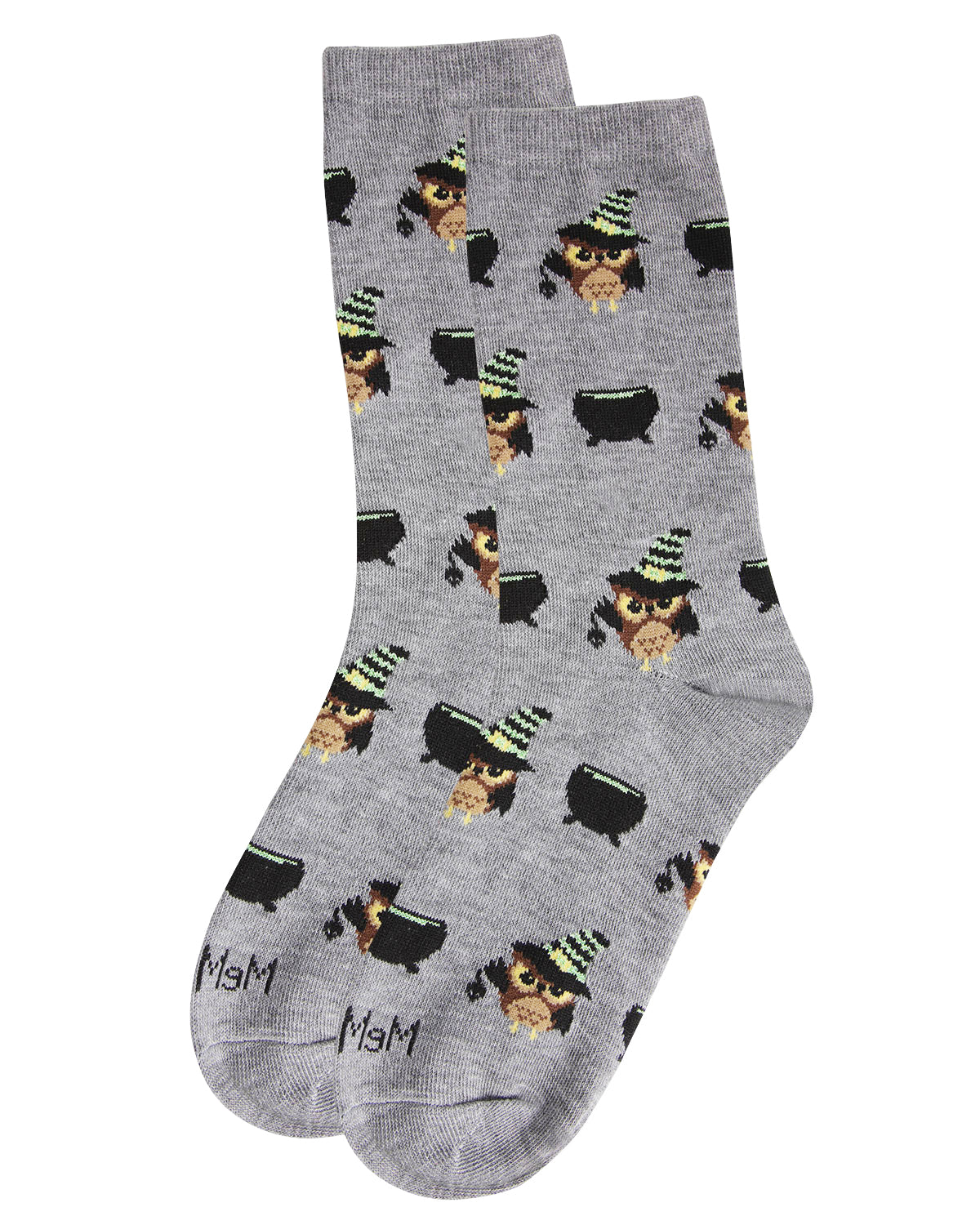 Women's Witchy Owl Festive Crew Socks : Color: Imperial Purple