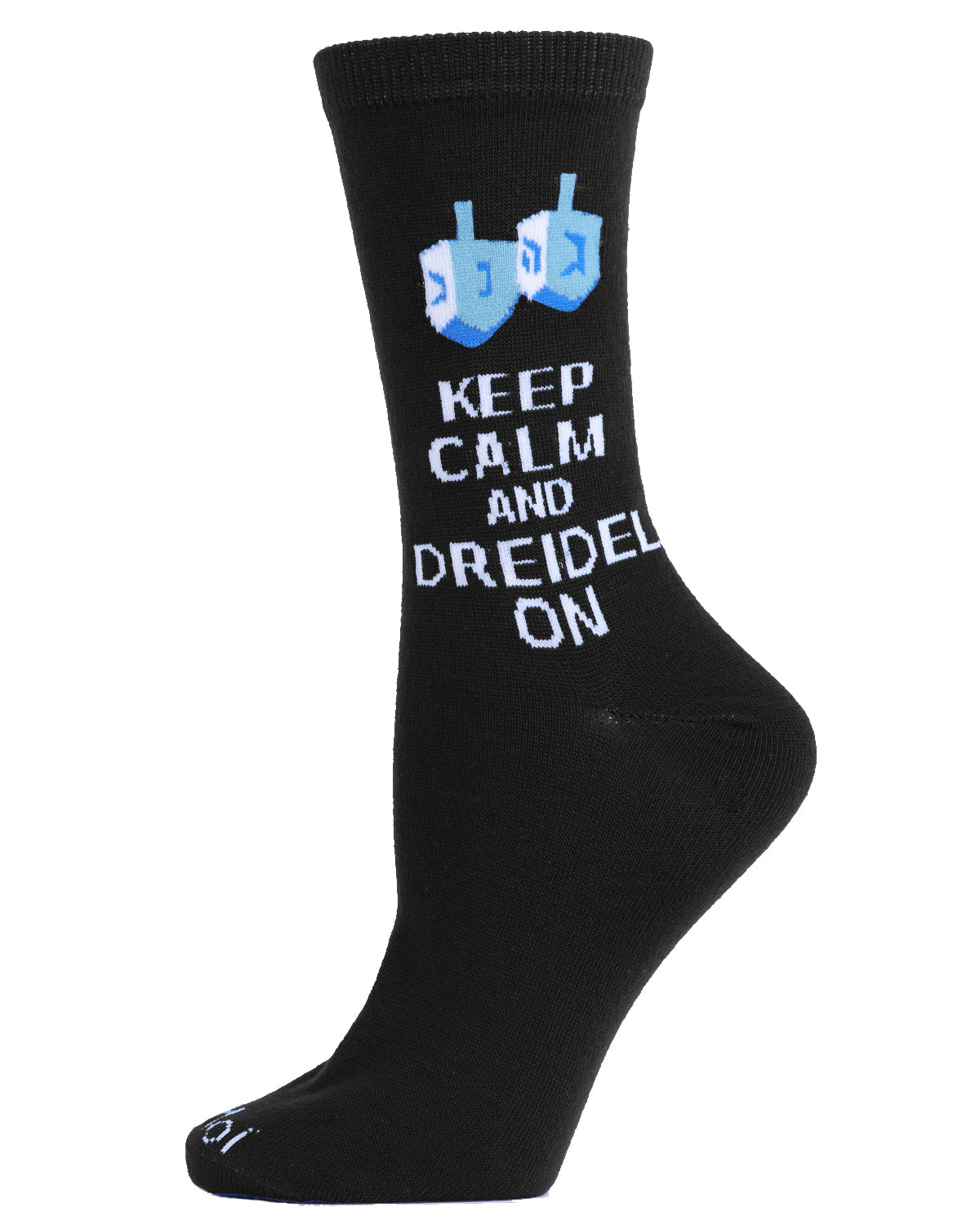 Keep Calm & Dreidel On Holiday Crew Socks : Color: Black