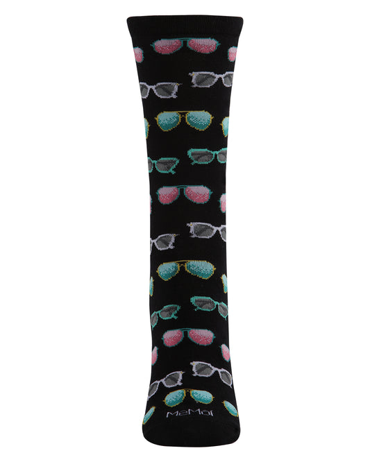Future So Bright Bamboo Blend Crew Socks : Color: Black
