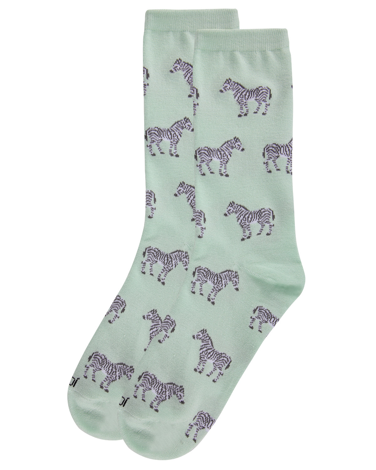 Zebras Bamboo Blend Crew Socks : Color: Mint
