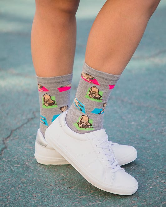 Downward Dog Bamboo Blend Crew Socks : Color: Medium Gray Heather