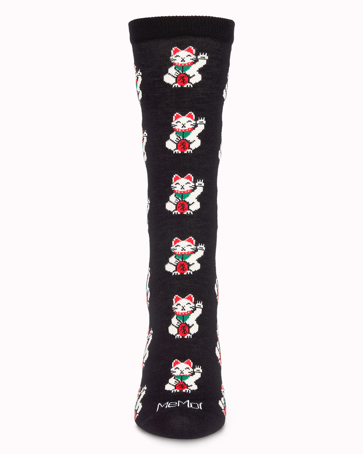 Maneki-Neko Bamboo Blend Crew Socks : Color: Black