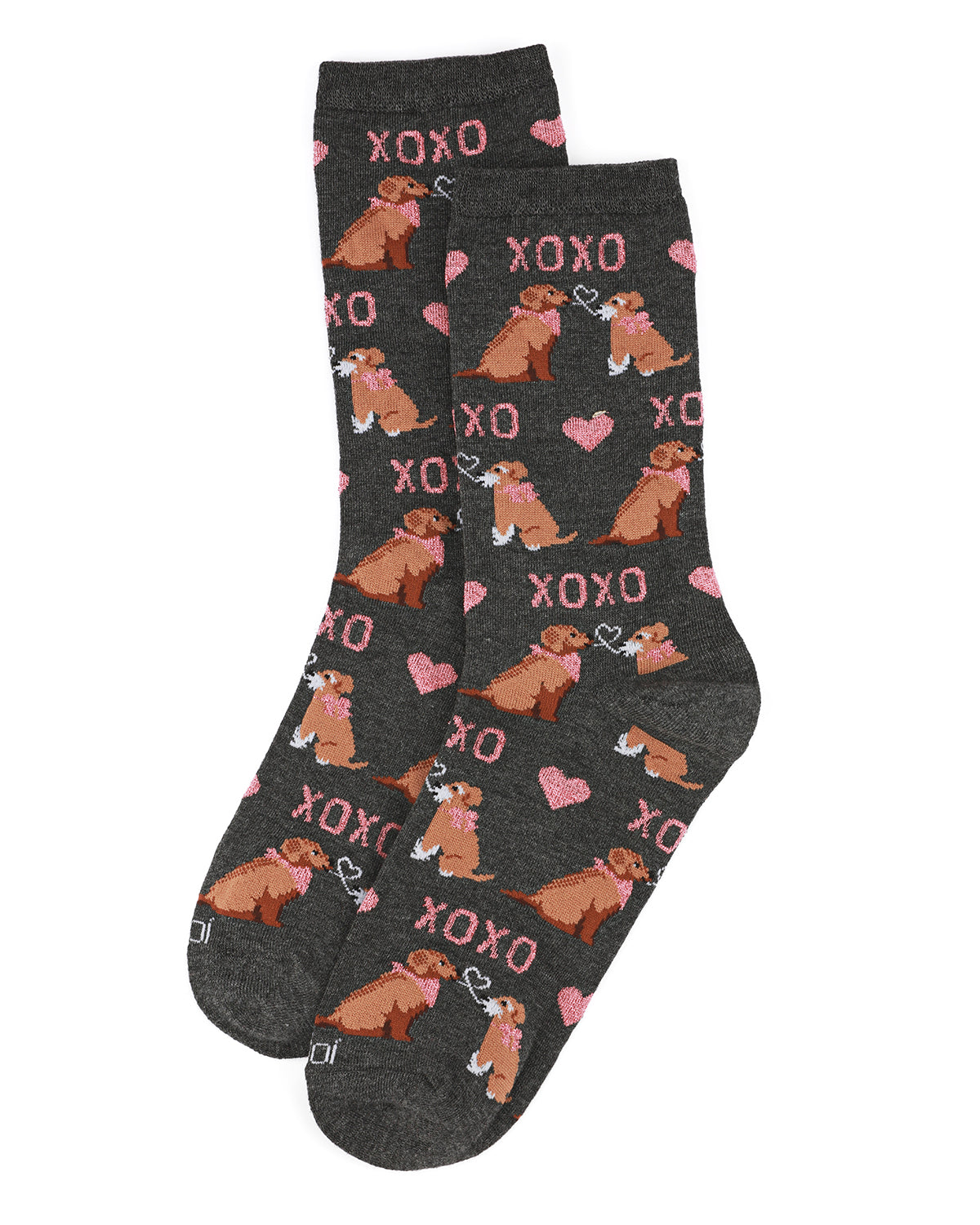 Noodle Kiss Bamboo Blend Crew Sock : Color: Dark Gray Heather