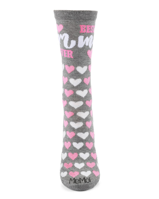 Best Mom Ever Bamboo Blend Crew Sock : Color: Medium Gray Heather