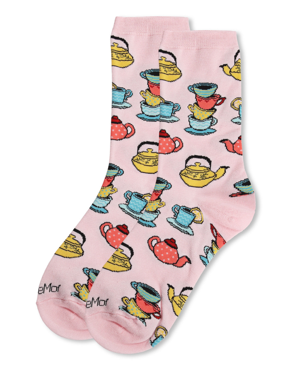 Time for Tea Bamboo Blend Crew Socks : Color: Powder Pink