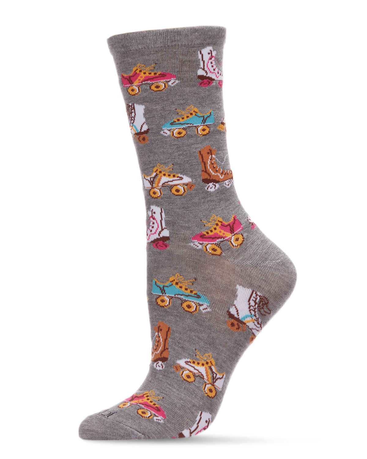 Roller Party Bamboo Blend Crew Sock : Color: Med Gray Heather