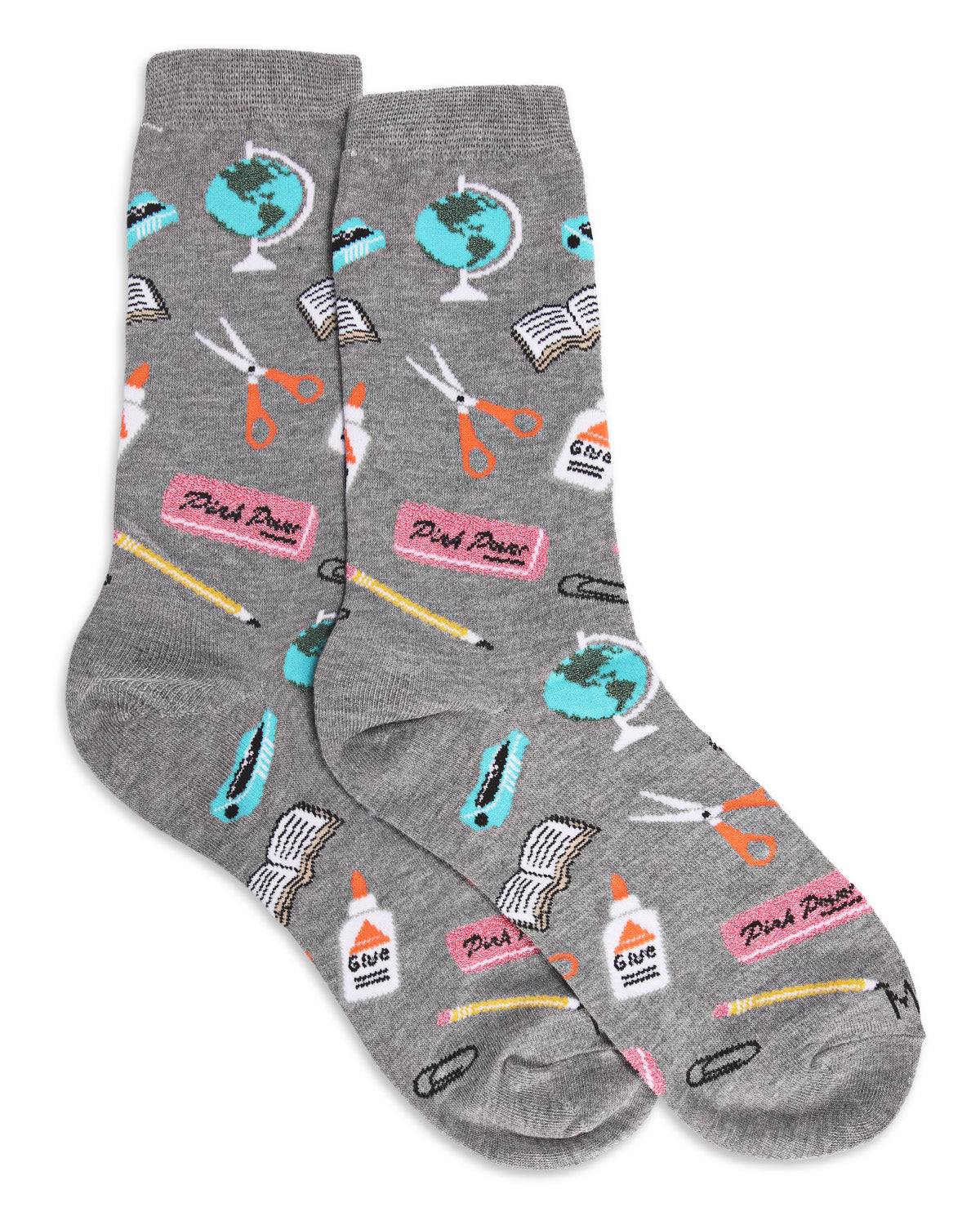 School Supplies Bamboo Blend Crew Socks : Color: Med Gray Heather