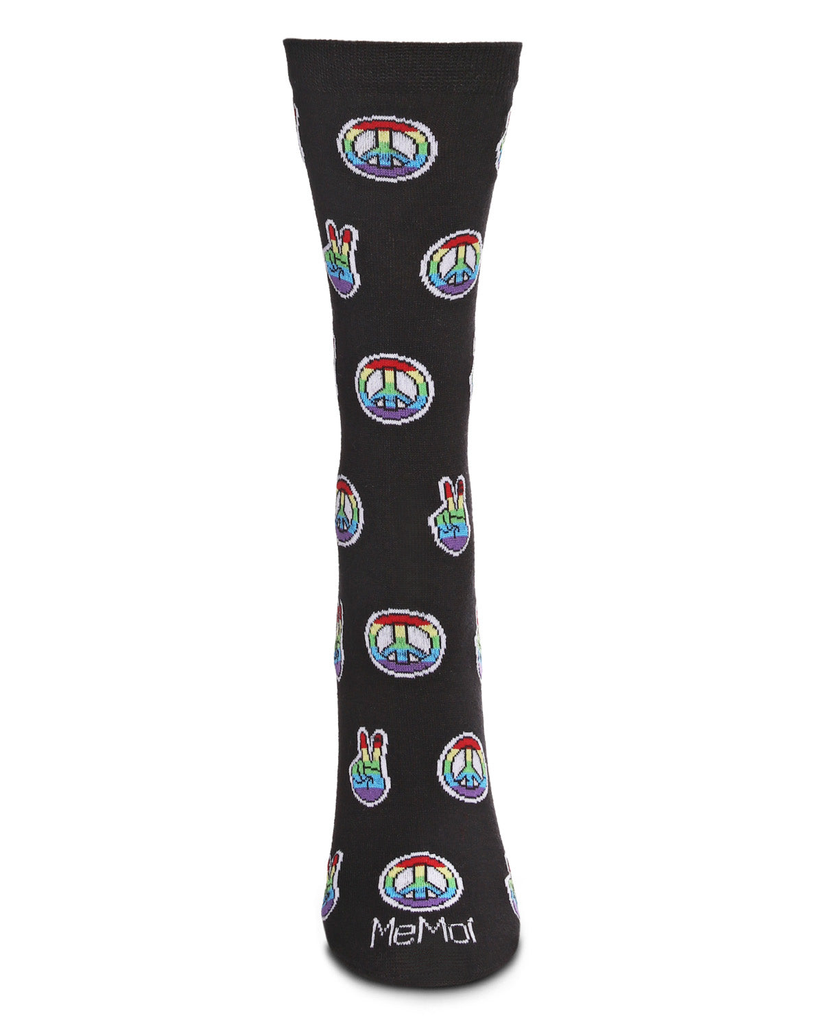 Peace Out Bamboo Blend Crew Socks : Color: Black