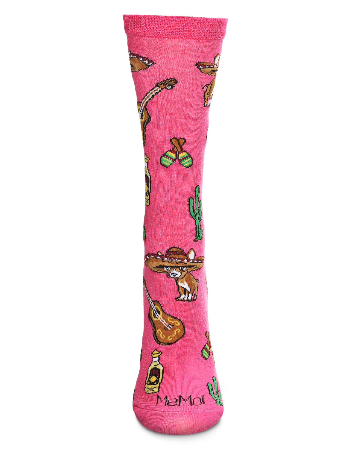 Fiesta Fun Bamboo Blend Crew Sock : Color: Magenta