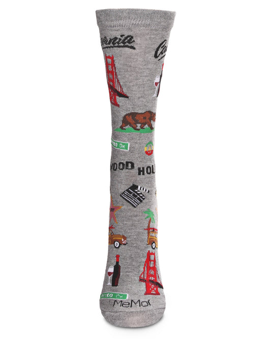 California Bamboo Blend Crew Sock : Color: Med Gray Heather