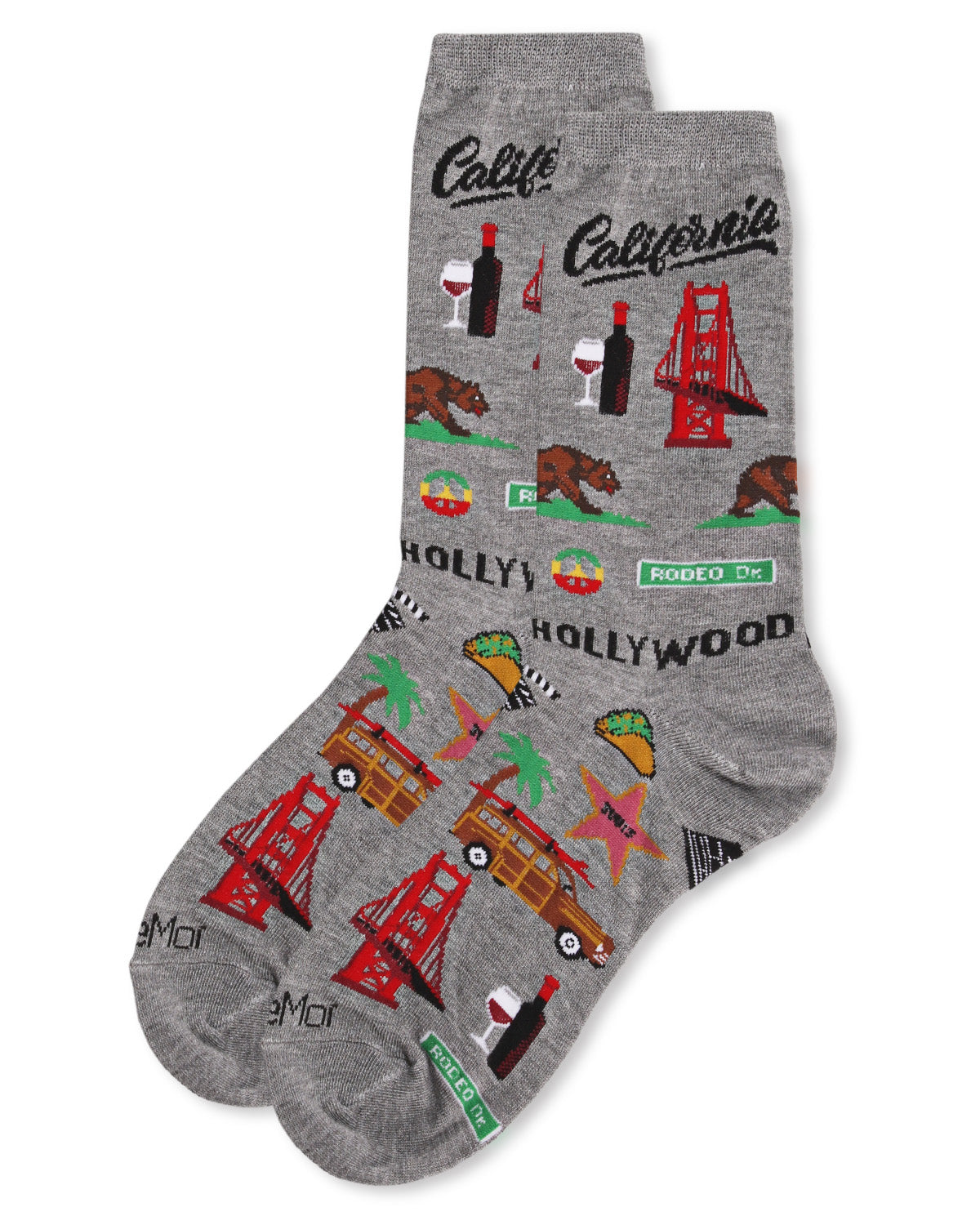 California Bamboo Blend Crew Sock : Color: Med Gray Heather