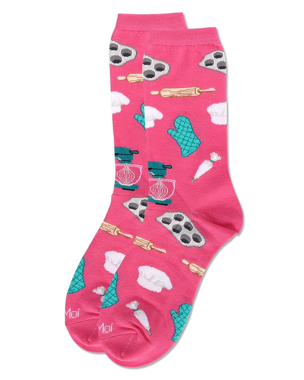 Women's Baking Bamboo Crew Socks : Color: Magenta
