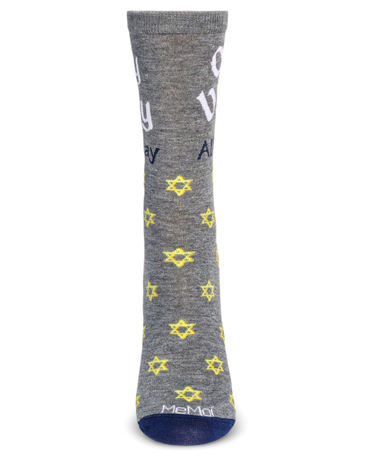 Women's Oy Vey All Day Bamboo Crew Socks : Color: Med Gray Heather