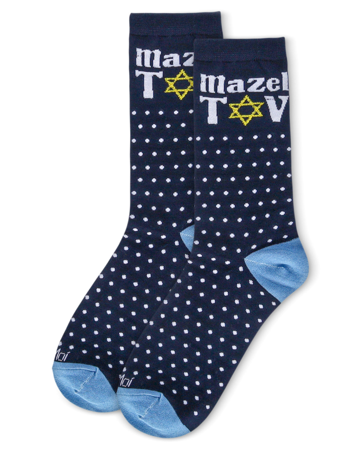Women's Mazel Tov Bamboo Crew Socks : Color: Navy