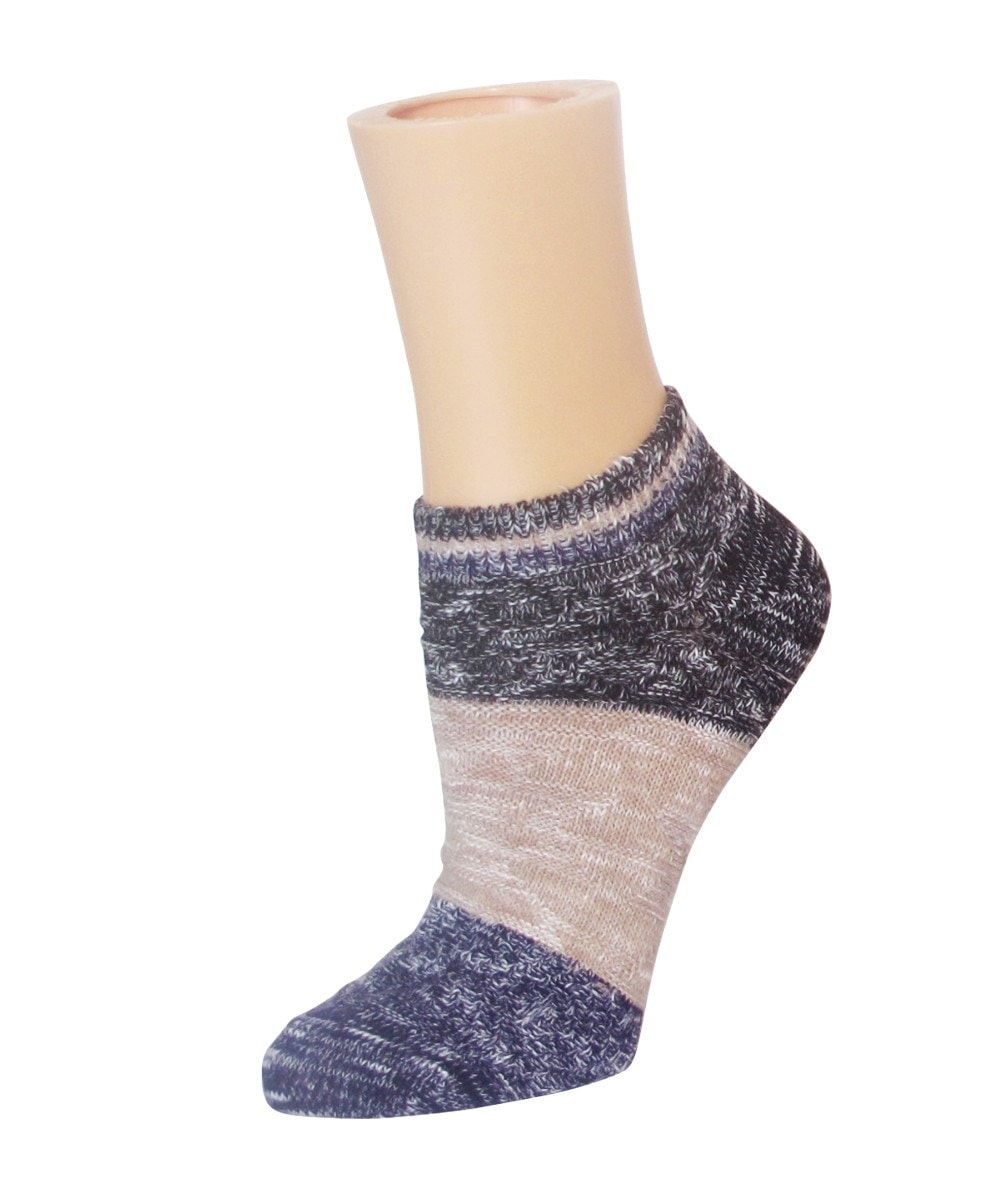 Space Block Low-Cut Cotton Blend Workout Socks : Color: Coffee Bean