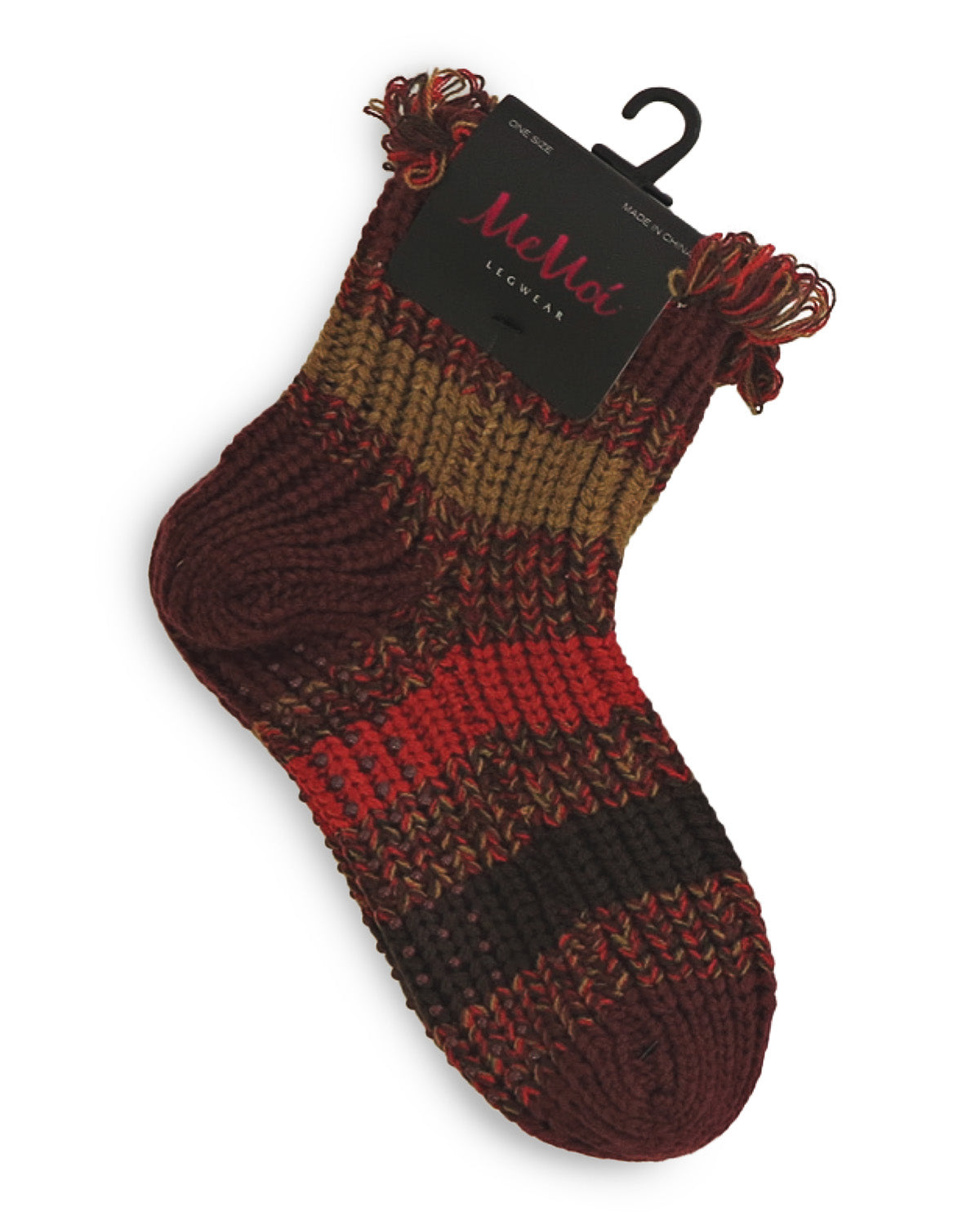 Inner Blend Striped Anklet Home Sock : Color: Port