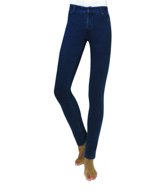 Tochka Dotted Cotton Blend Jean Leggings : Color: Medium Wash