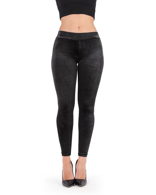 Glambrut Metallic Shimmer Leggings : Color: Black