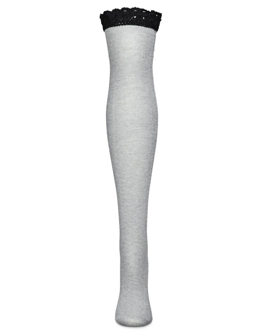 Clocking Cable Femme Over The Knee Warm Cotton Blend Socks : Color: Light Gray