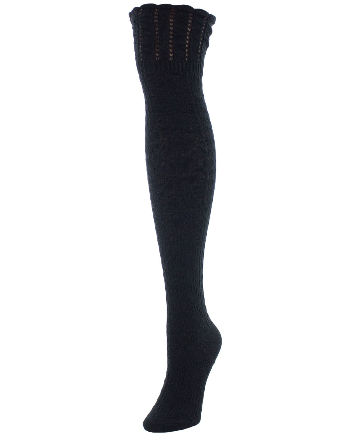 Honeycomb Bee Over The Knee Socks : Color: Black