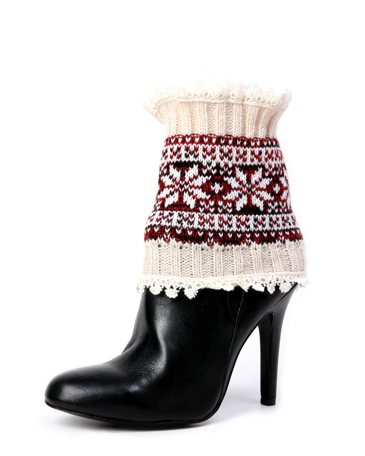 Prancer Fair Isle Boot Toppers : Color: Ivory