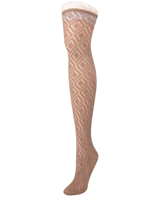 Moulin Crochet Combed Cotton Over the Knee Sock : Color: Taupe