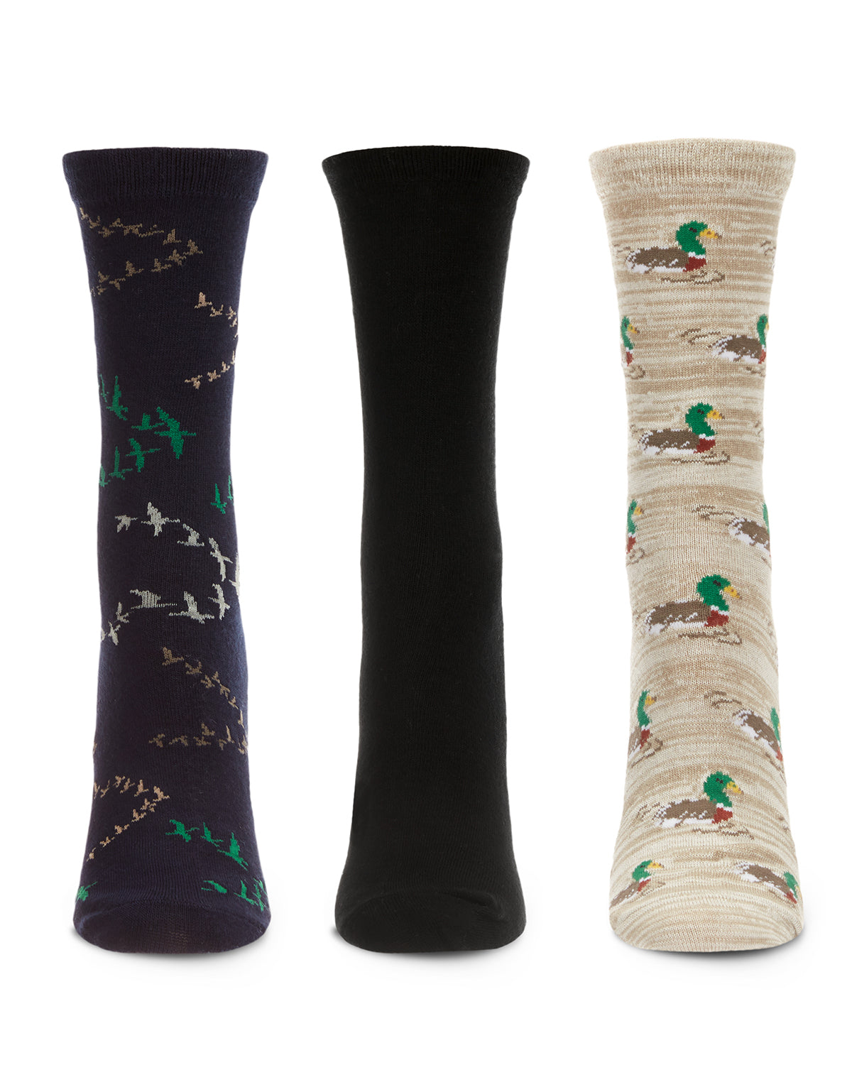 Ducks Bamboo Blend Crew 3 Pair Pack : Color: Black