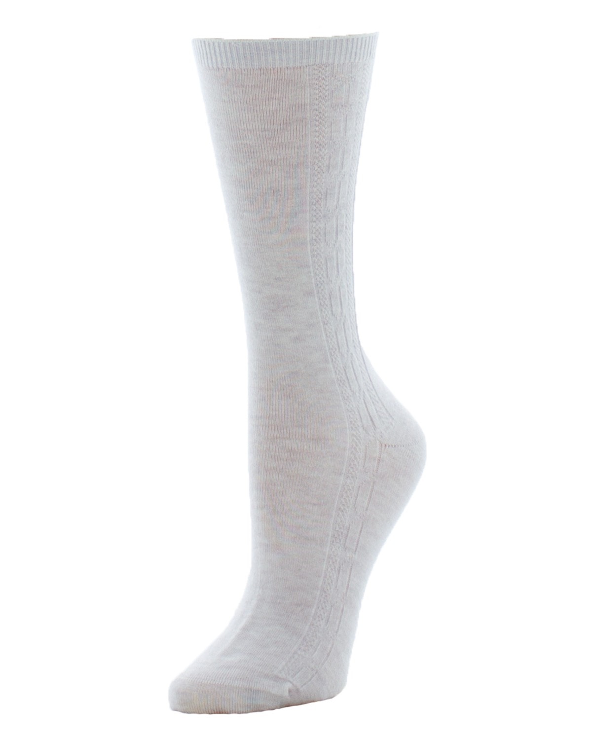 Women's Cashmere Blend Cable Knit Crew Socks : Color: Cloud Skies