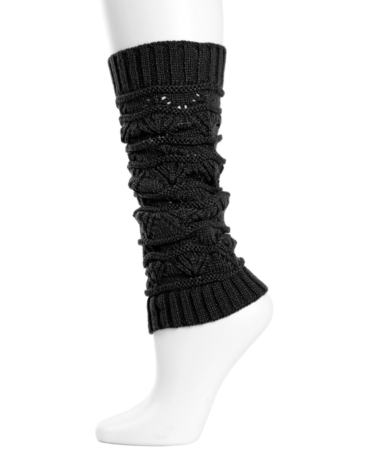 Triangle Scallop Girls Legwarmers : Color: Black