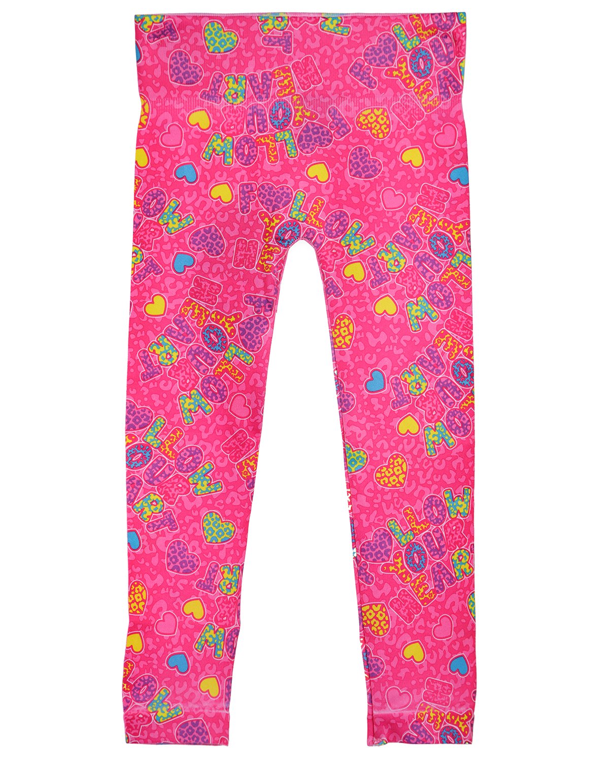 Girls' Follow Your Heart Comfort Stretch Leggings : Color: Hot Pink