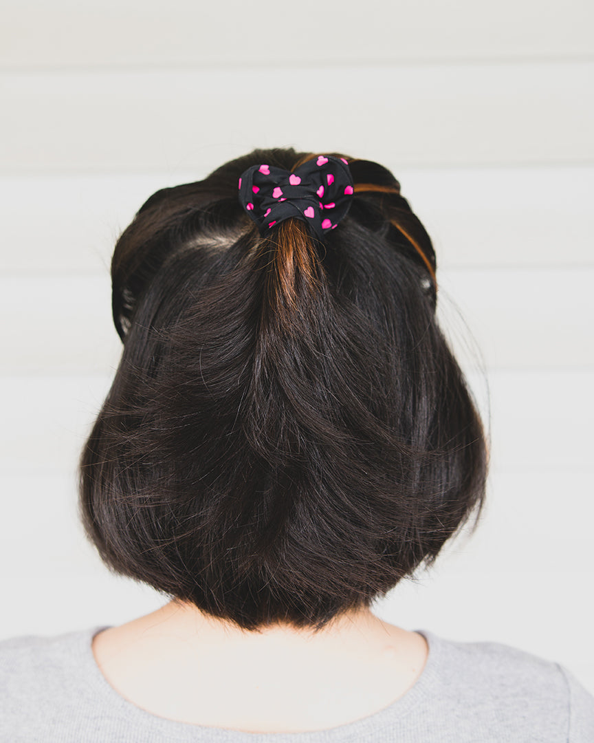Pindot Hearts 3-Pack Hair Scrunchies : Color: Black