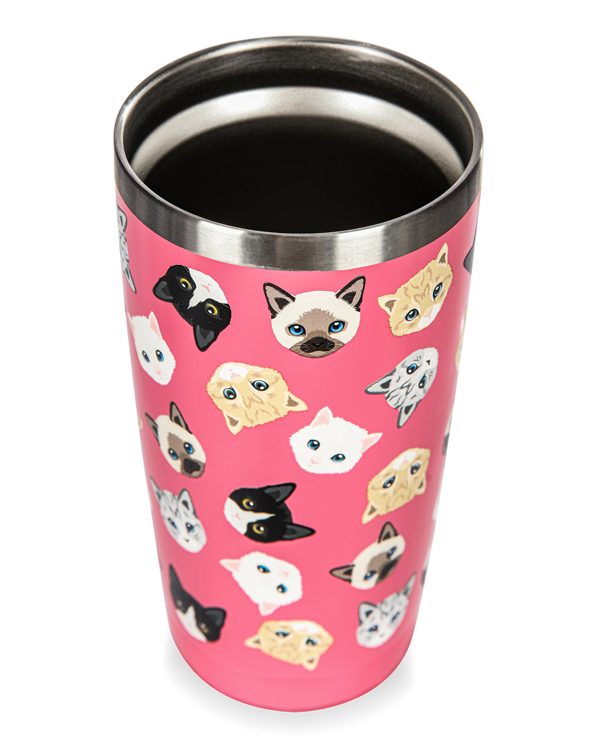 Thermal Insulated Stainless Steel Cats Pattern 20 Oz Coffee Tumbler : Color: Confetti Pink