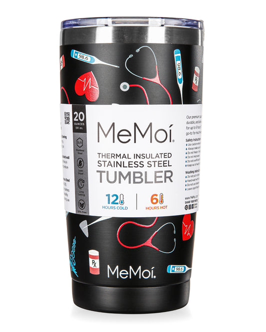 Thermal Insulated Stainless Steel Medical 20 Oz Coffee Tumbler : Color: Black