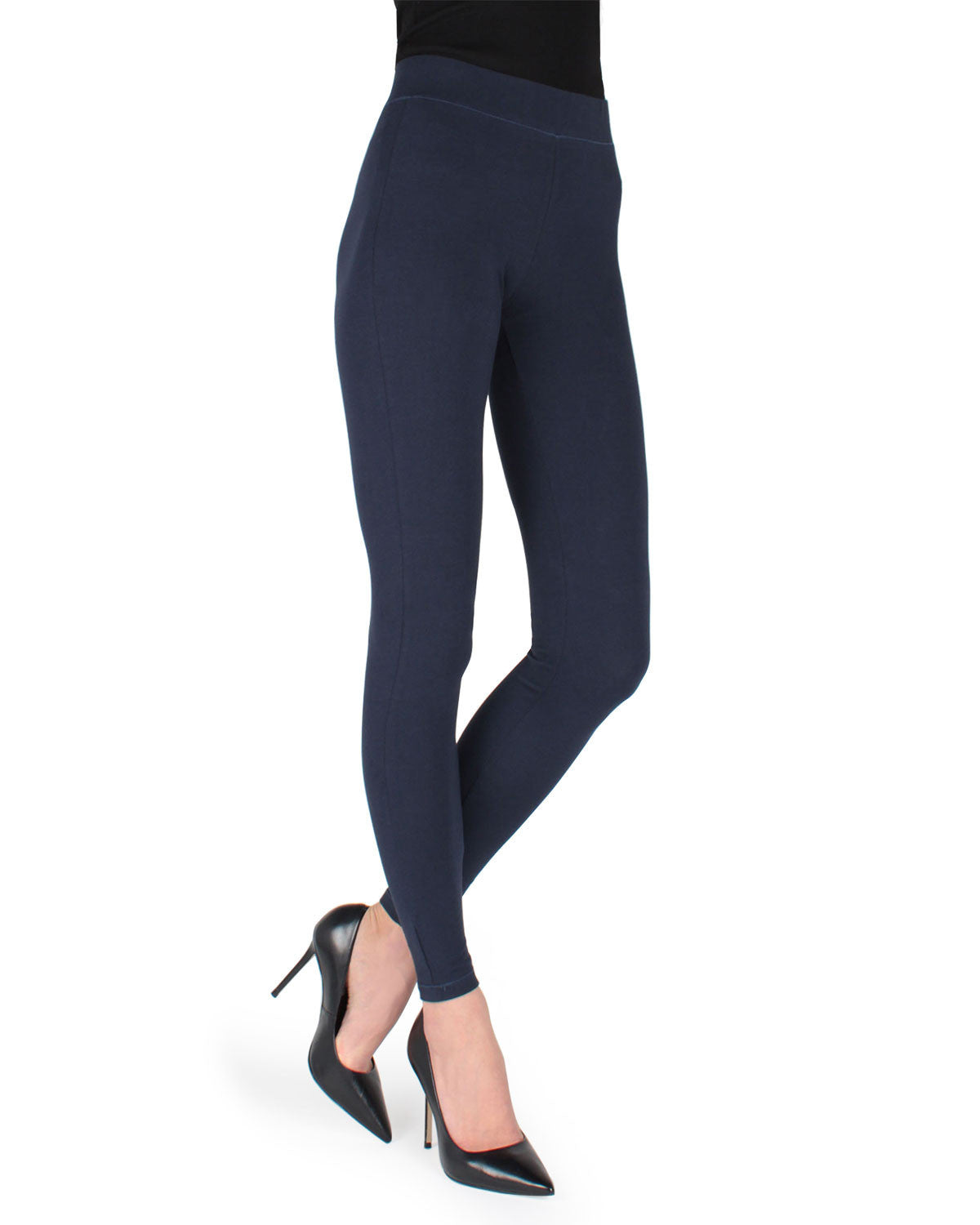 Women's Comfort Cotton Blend Lightweight Leggings : Color: Navy
