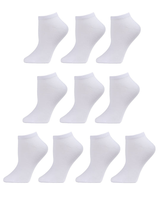 Solid Lowcut Sock 10 Pair Pack : Color: White