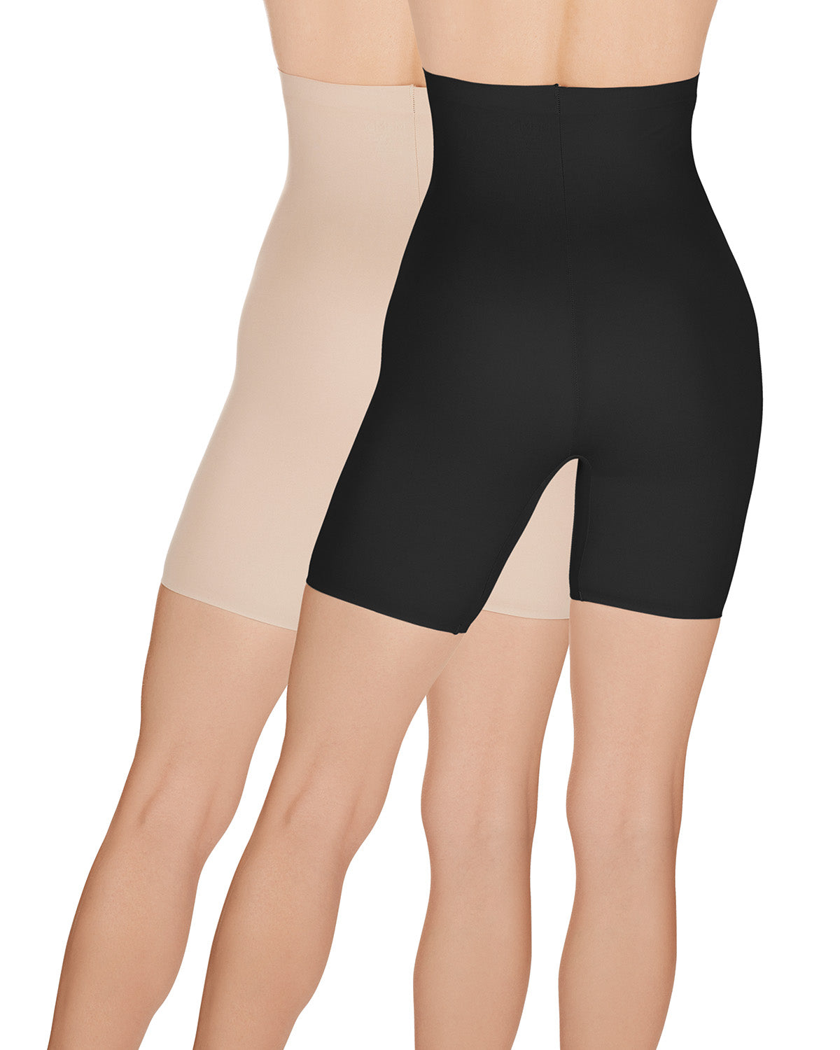 Women's 2 Pair Pack Extra High-Waist Bonded Thigh Shapers : Color: Nude/Black