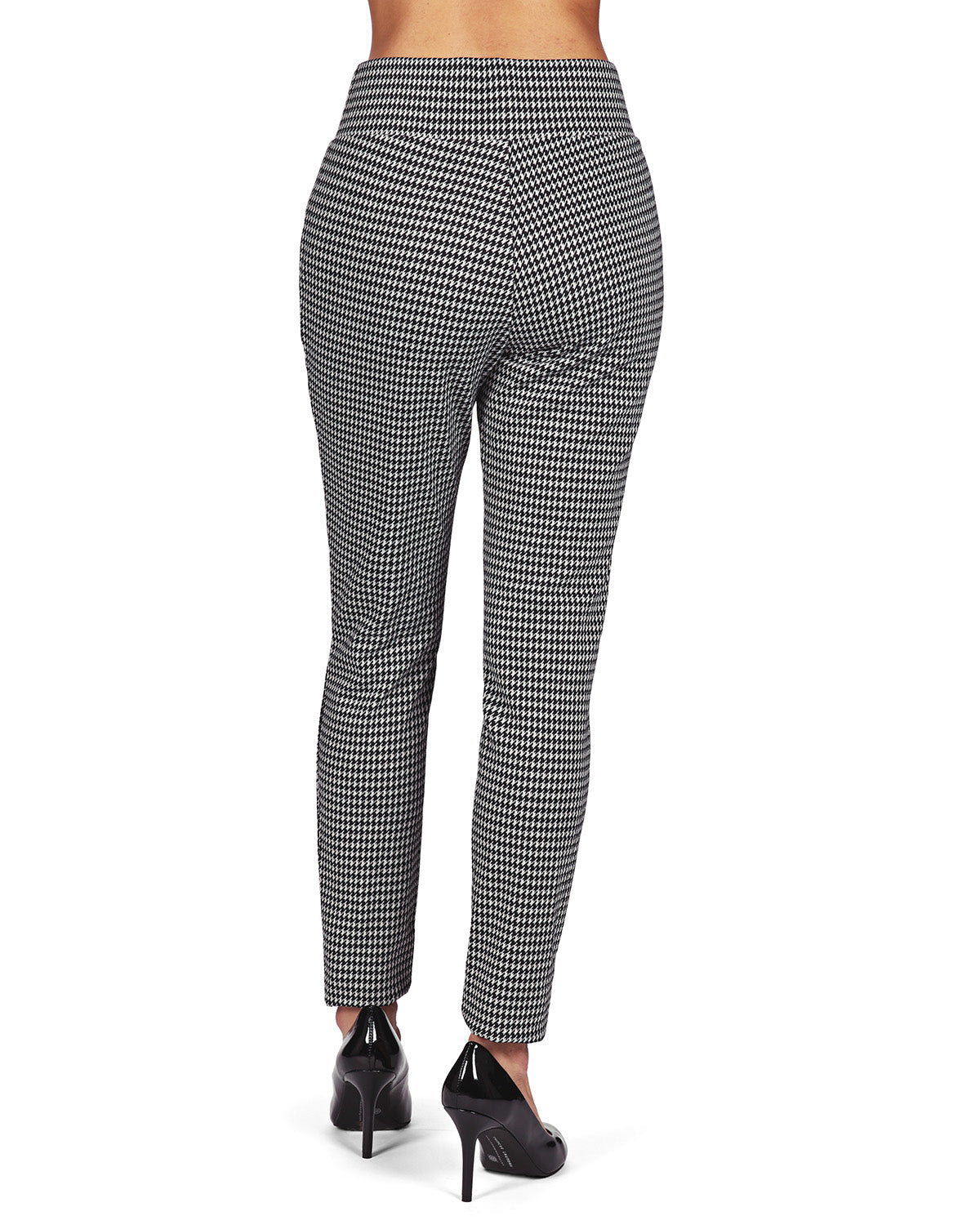 Slim Houndstooth Shaping Leggings : Color: Black