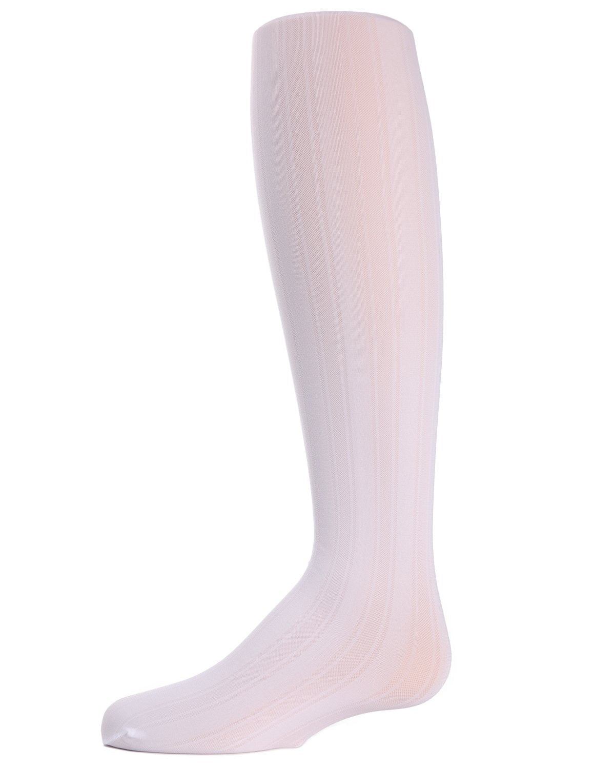 Girls Essentials Vertical Stripe Tights : Color: White