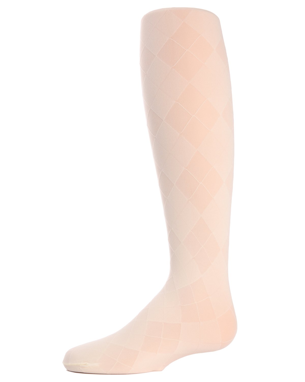 Girls' Sheer Argyle Nylon Tights : Color: Ivory