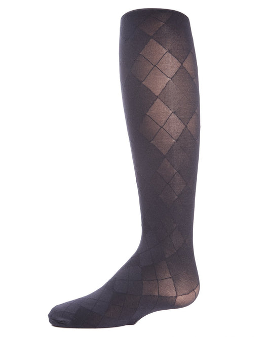 Girls' Sheer Argyle Nylon Tights : Color: Navy