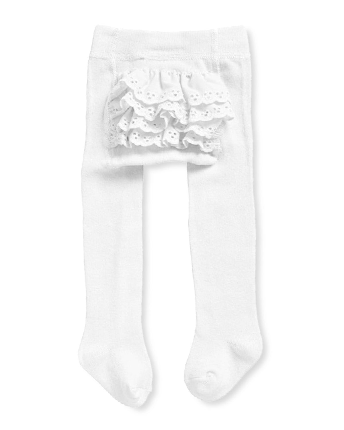 Infant Girl's Rhumba Cotton Blend Tights With Ruffles : Color: White
