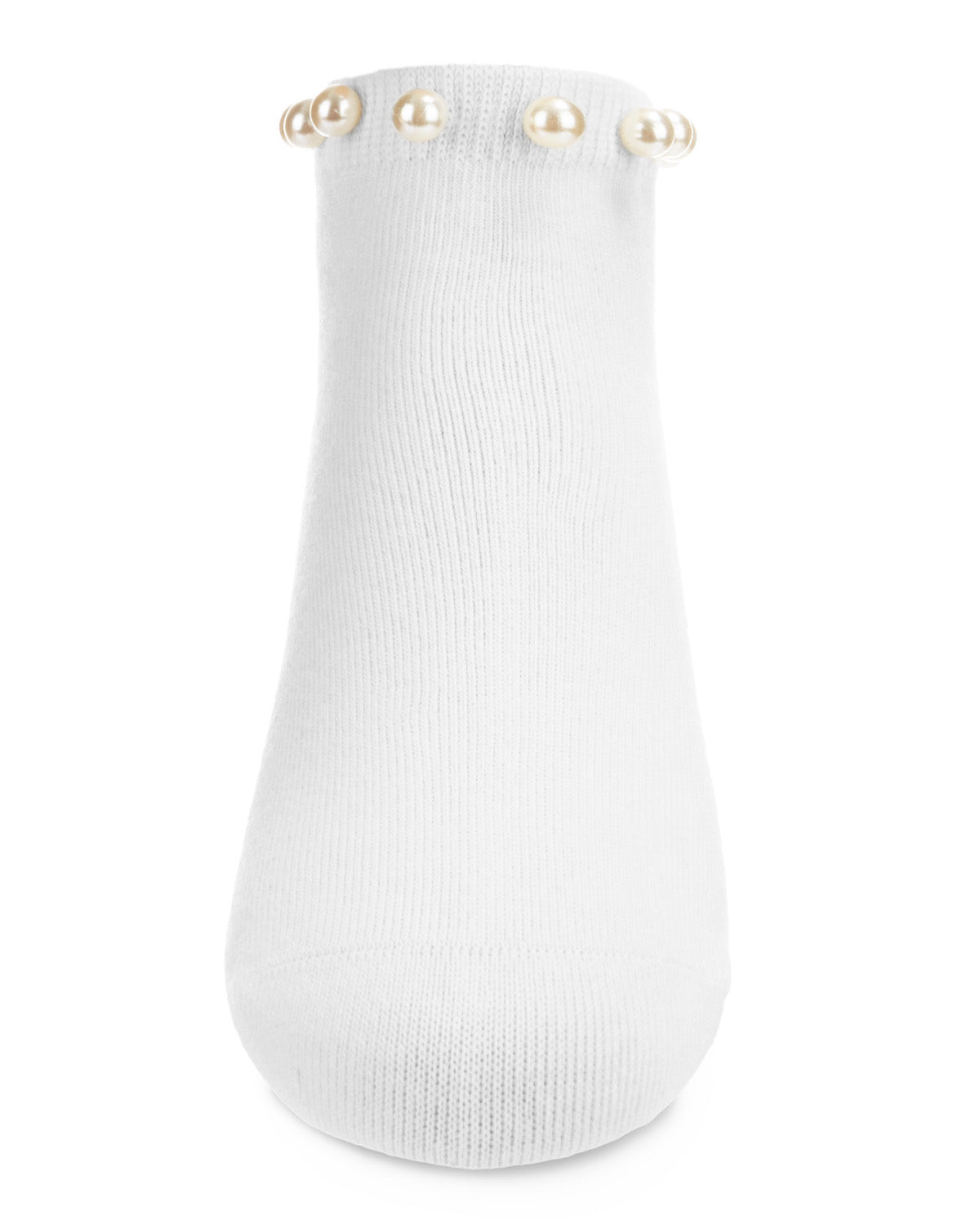 Pretty in Pearls Cotton Blend Anklet Socks : Color: White