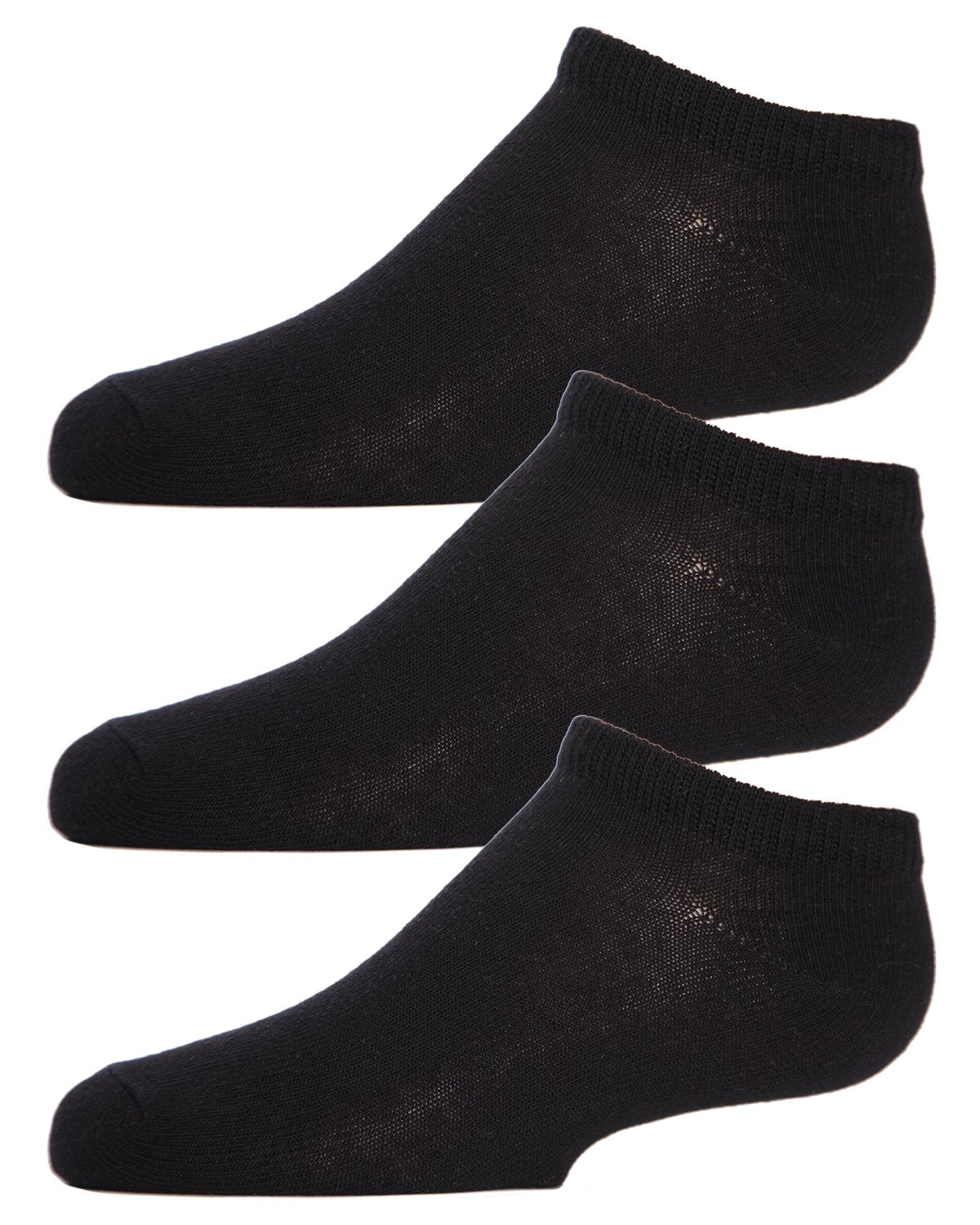 Kids Low Cut Cotton Blend Socks 3-Pack : Color: Black