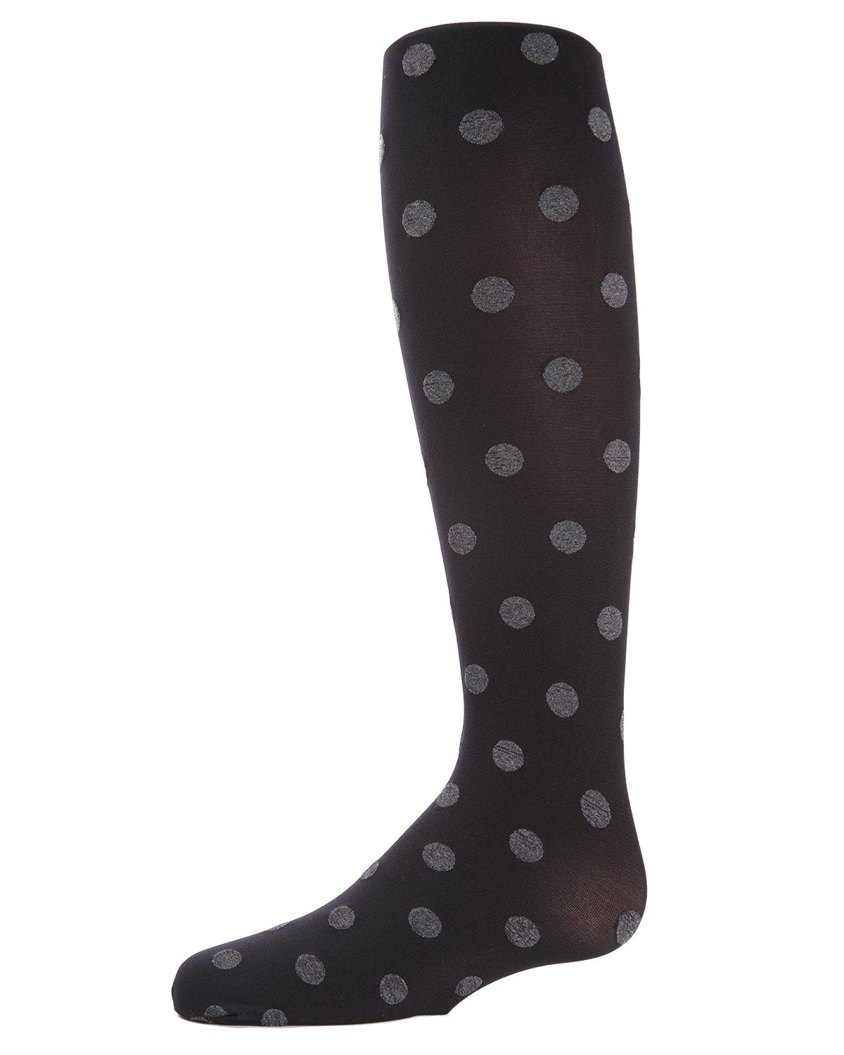 Polka Spot Girls Opaque Tights : Color: Black