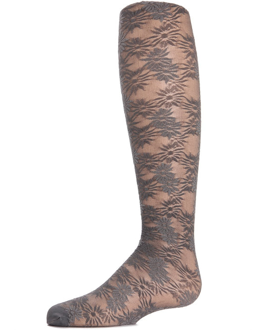 Girls' Flower Bunches Sheer Tights : Color: Gray