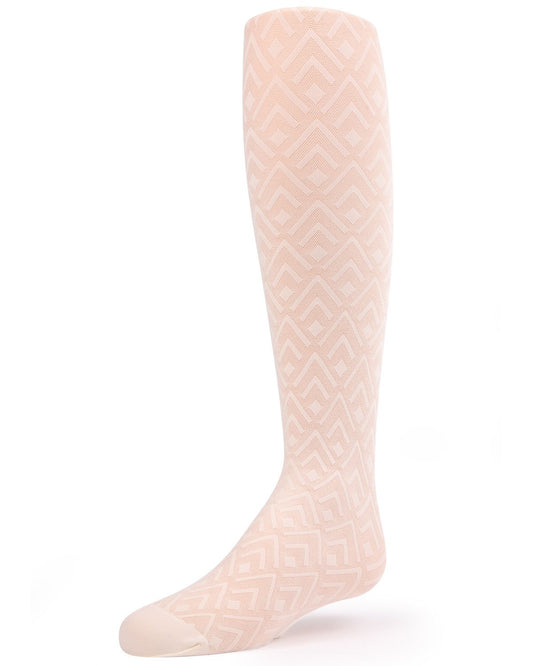 Girls' Diamond Sheer Nylon Tights : Color: Cream