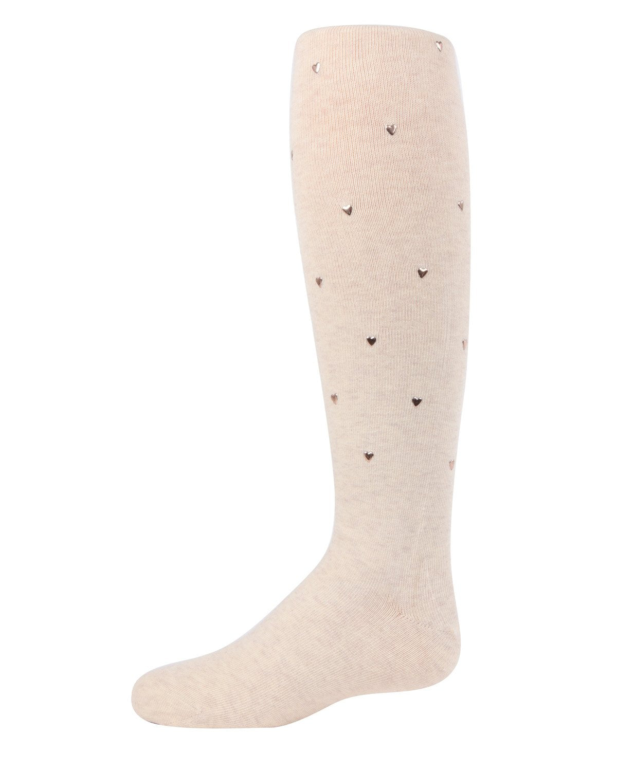 Cool Hearts, Warm Legs Girls Cotton Blend Tights : Color: Oatmeal