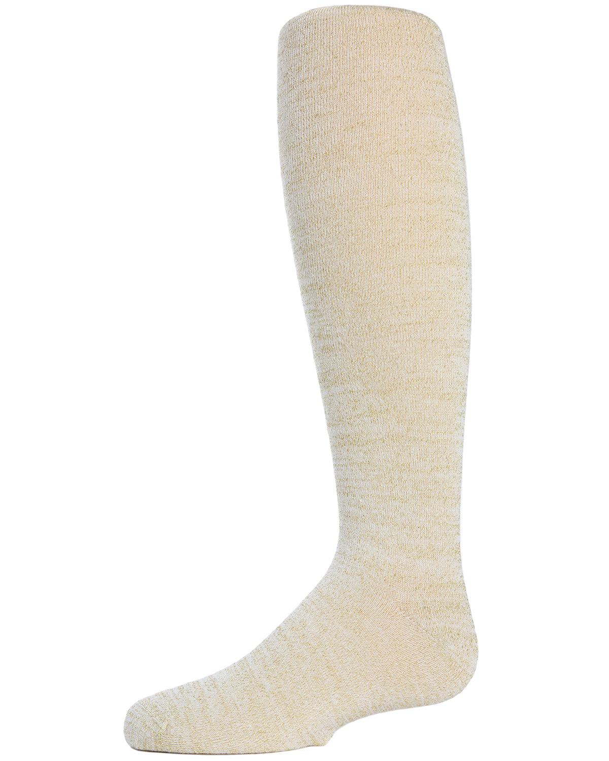 Girls' Iridescent Shimmer Opaque Cotton Tights : Color: Winter White